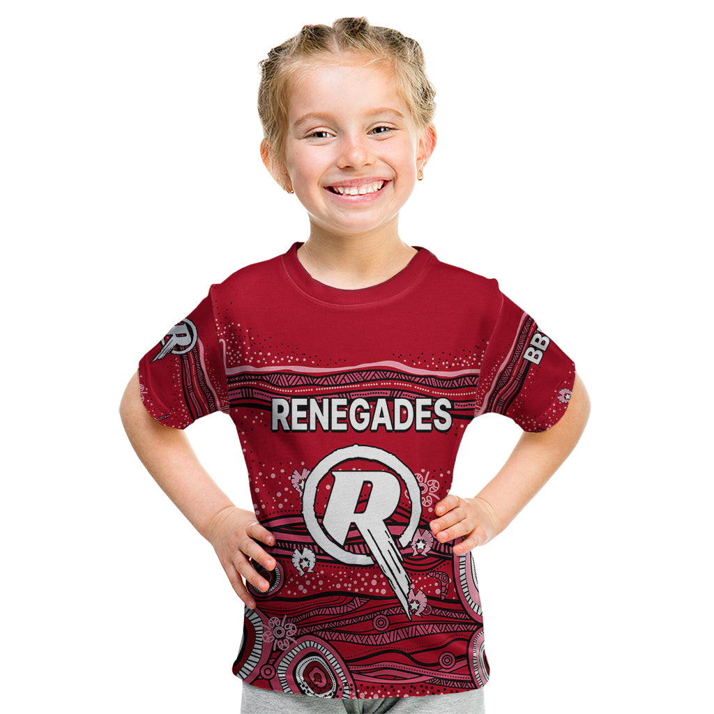 (Custom Text And Number) Australia Renegades Cricket Kid T Shirt Indigenous 2023 - Vibe Hoodie Shop