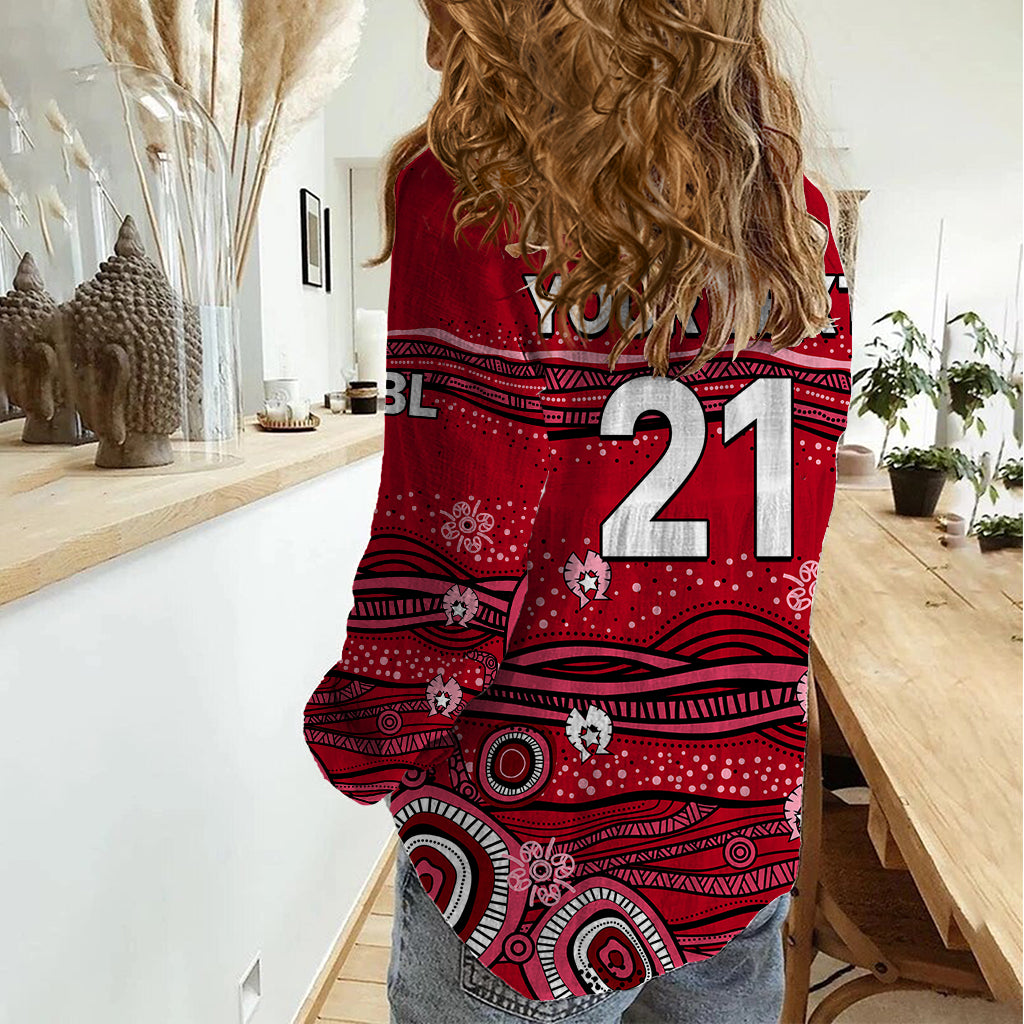 (Custom Text And Number) Australia Renegades Cricket Women Casual Shirt Indigenous 2023 - Vibe Hoodie Shop
