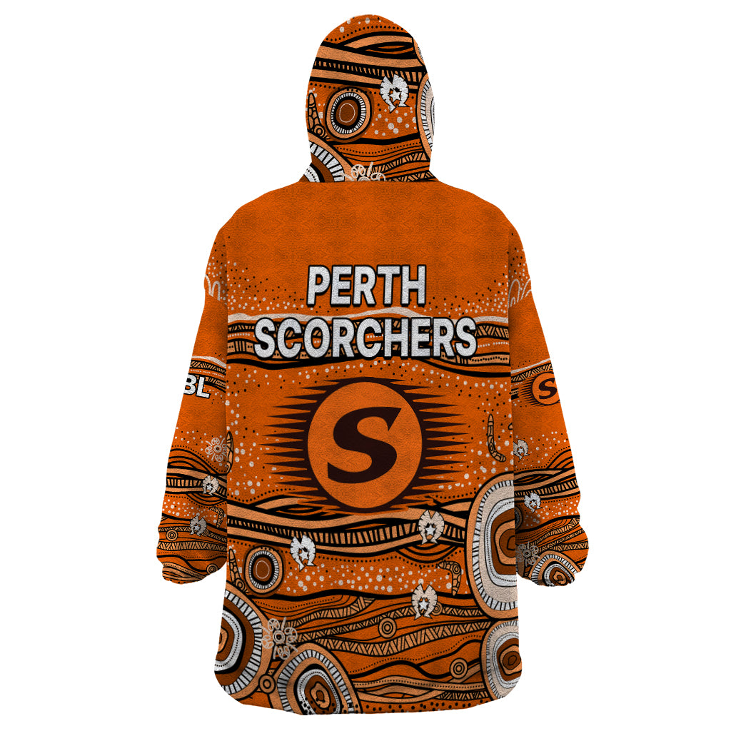 Australia Scorchers Cricket Wearable Blanket Hoodie Indigenous 2023 - Vibe Hoodie Shop