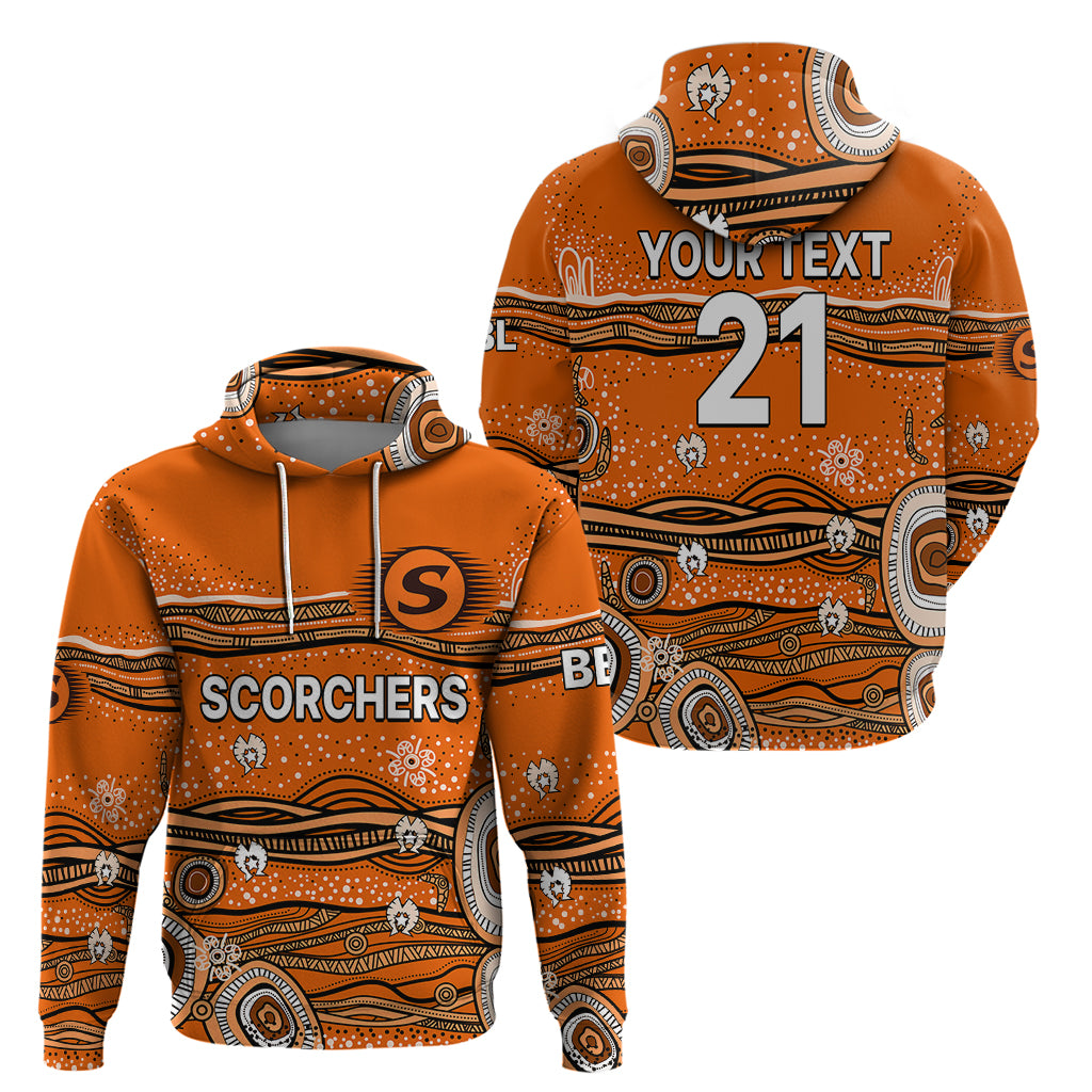 (Custom Text And Number) Australia Scorchers Cricket Hoodie Indigenous 2023 LT9 - Vibe Hoodie Shop