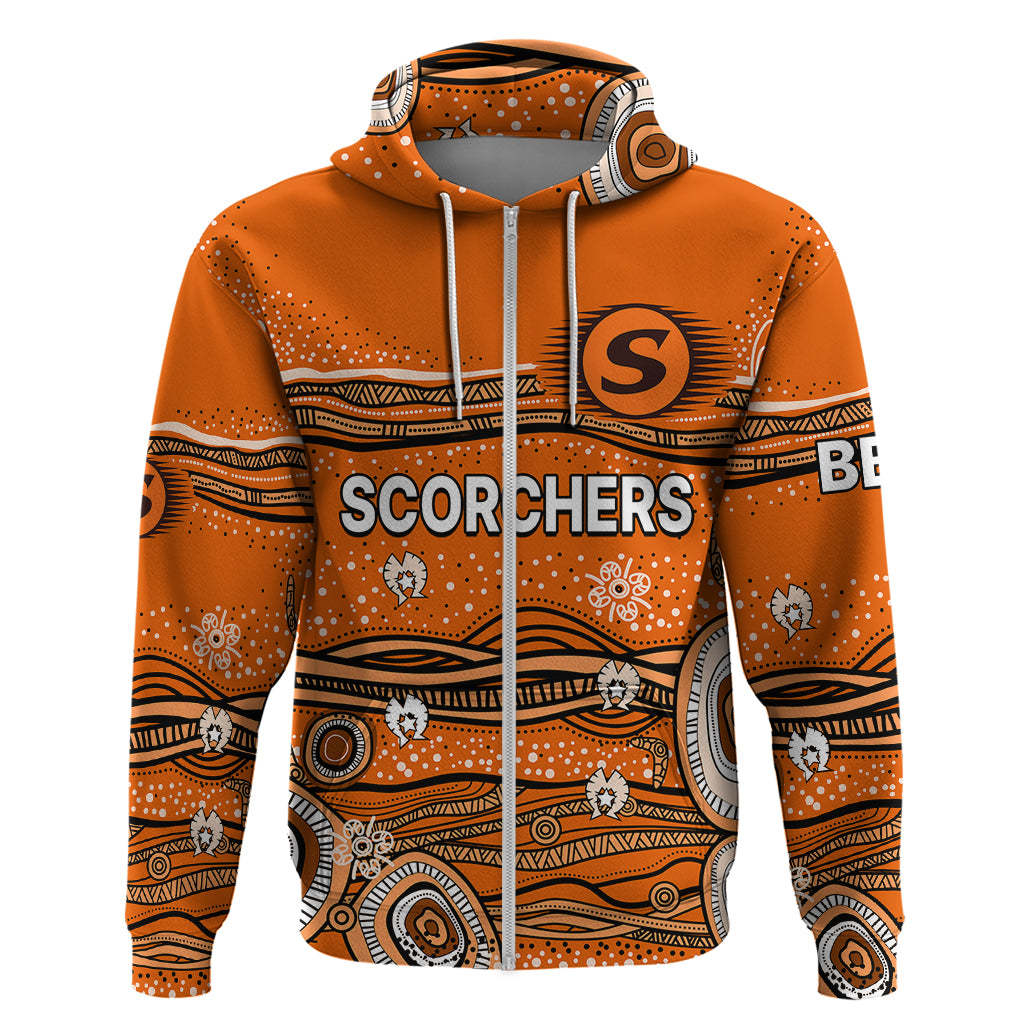 (Custom Text And Number) Australia Scorchers Cricket Hoodie Indigenous 2023 LT9 - Vibe Hoodie Shop