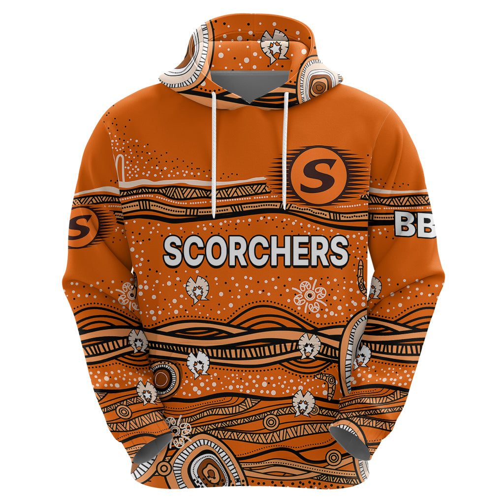 (Custom Text And Number) Australia Scorchers Cricket Hoodie Indigenous 2023 LT9 - Vibe Hoodie Shop