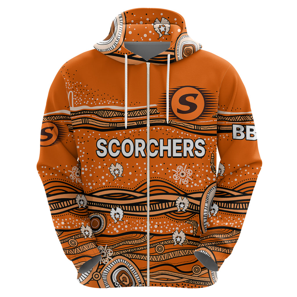 (Custom Text And Number) Australia Scorchers Cricket Hoodie Indigenous 2023 LT9 - Vibe Hoodie Shop