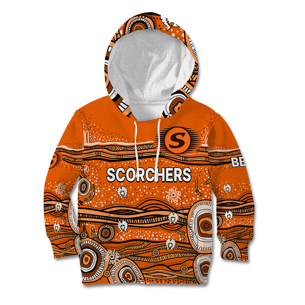 (Custom Text And Number) Australia Scorchers Cricket Kid Hoodie Indigenous 2023 - Vibe Hoodie Shop