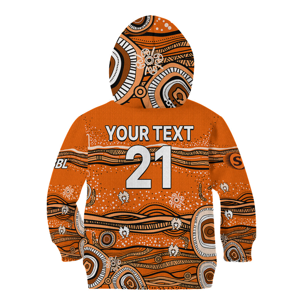 (Custom Text And Number) Australia Scorchers Cricket Kid Hoodie Indigenous 2023 - Vibe Hoodie Shop