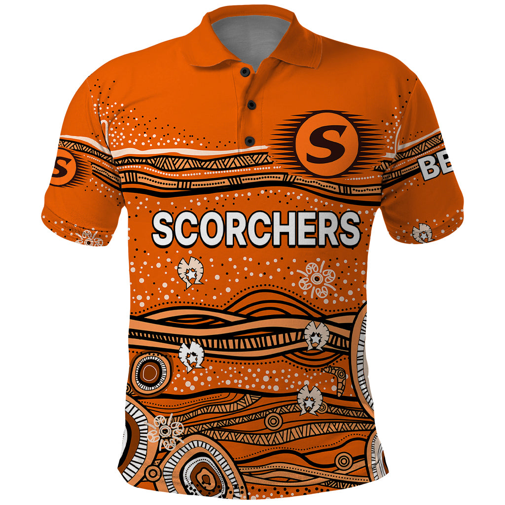 (Custom Text And Number) Australia Scorchers Cricket Polo Shirt Indigenous 2023 LT9 - Vibe Hoodie Shop