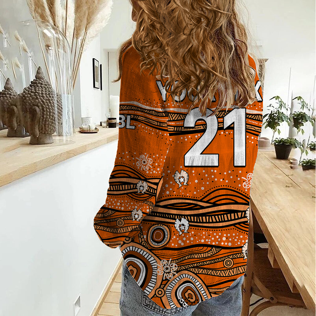 (Custom Text And Number) Australia Scorchers Cricket Women Casual Shirt Indigenous 2023 - Vibe Hoodie Shop