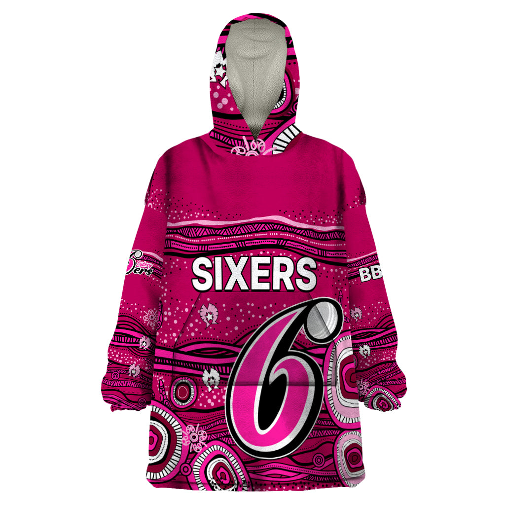 Australia Sixers Cricket Wearable Blanket Hoodie Indigenous 2023 - Vibe Hoodie Shop