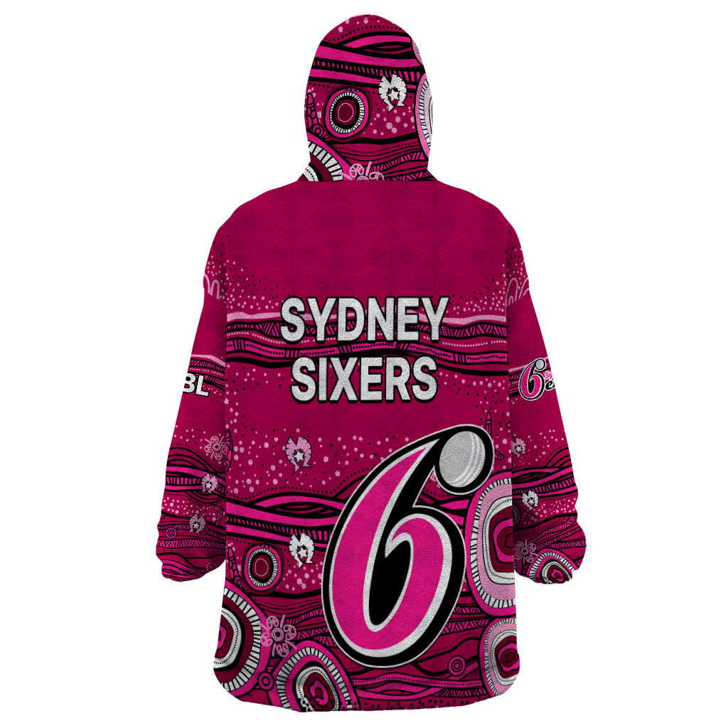 Australia Sixers Cricket Wearable Blanket Hoodie Indigenous 2023 - Vibe Hoodie Shop