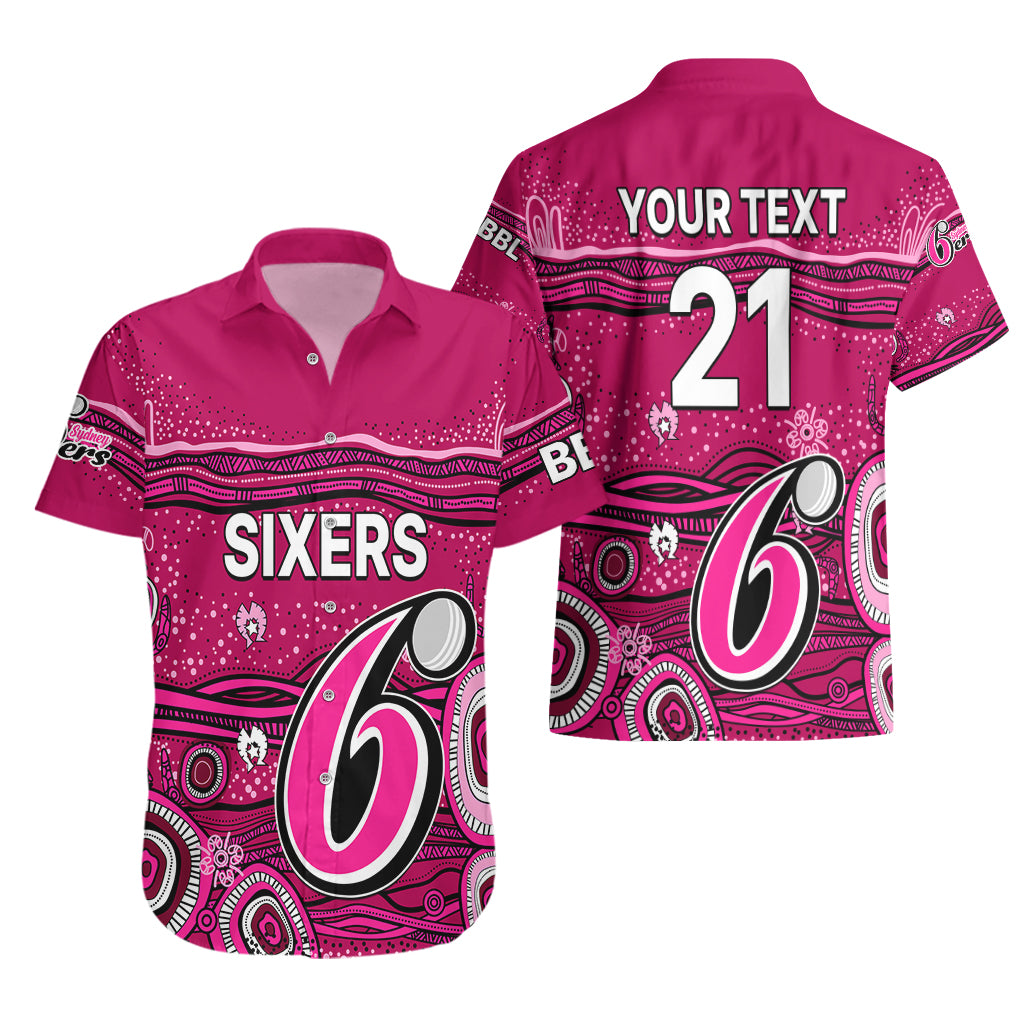 (Custom Text And Number) Australia Sixers Cricket Hawaiian Shirt Indigenous 2023 - Vibe Hoodie Shop