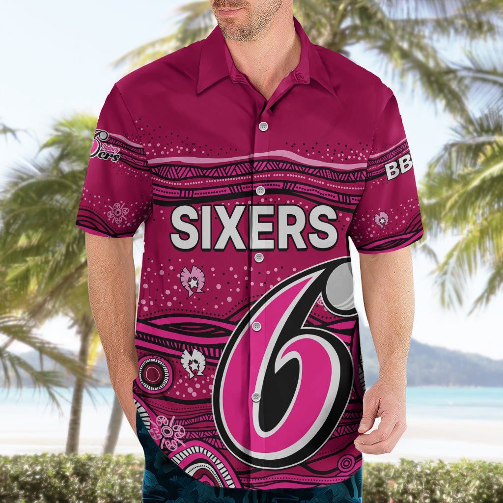 (Custom Text And Number) Australia Sixers Cricket Hawaiian Shirt Indigenous 2023 - Vibe Hoodie Shop