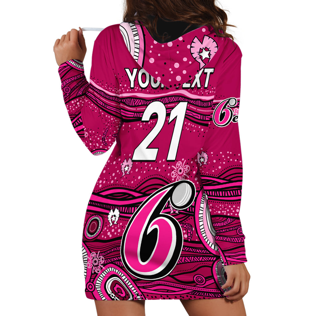 (Custom Text And Number) Australia Sixers Cricket Hoodie Dress Indigenous 2023 - Vibe Hoodie Shop