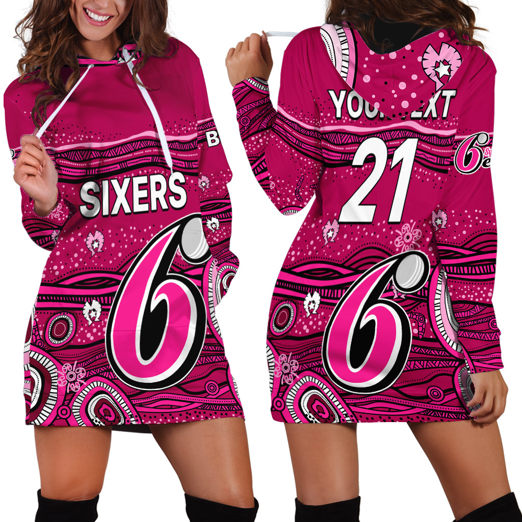 (Custom Text And Number) Australia Sixers Cricket Hoodie Dress Indigenous 2023 - Vibe Hoodie Shop