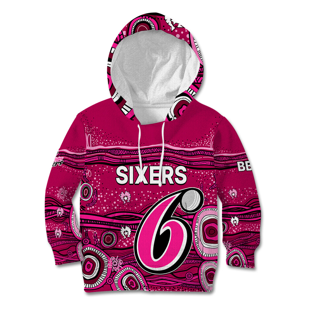 (Custom Text And Number) Australia Sixers Cricket Kid Hoodie Indigenous 2023 - Vibe Hoodie Shop