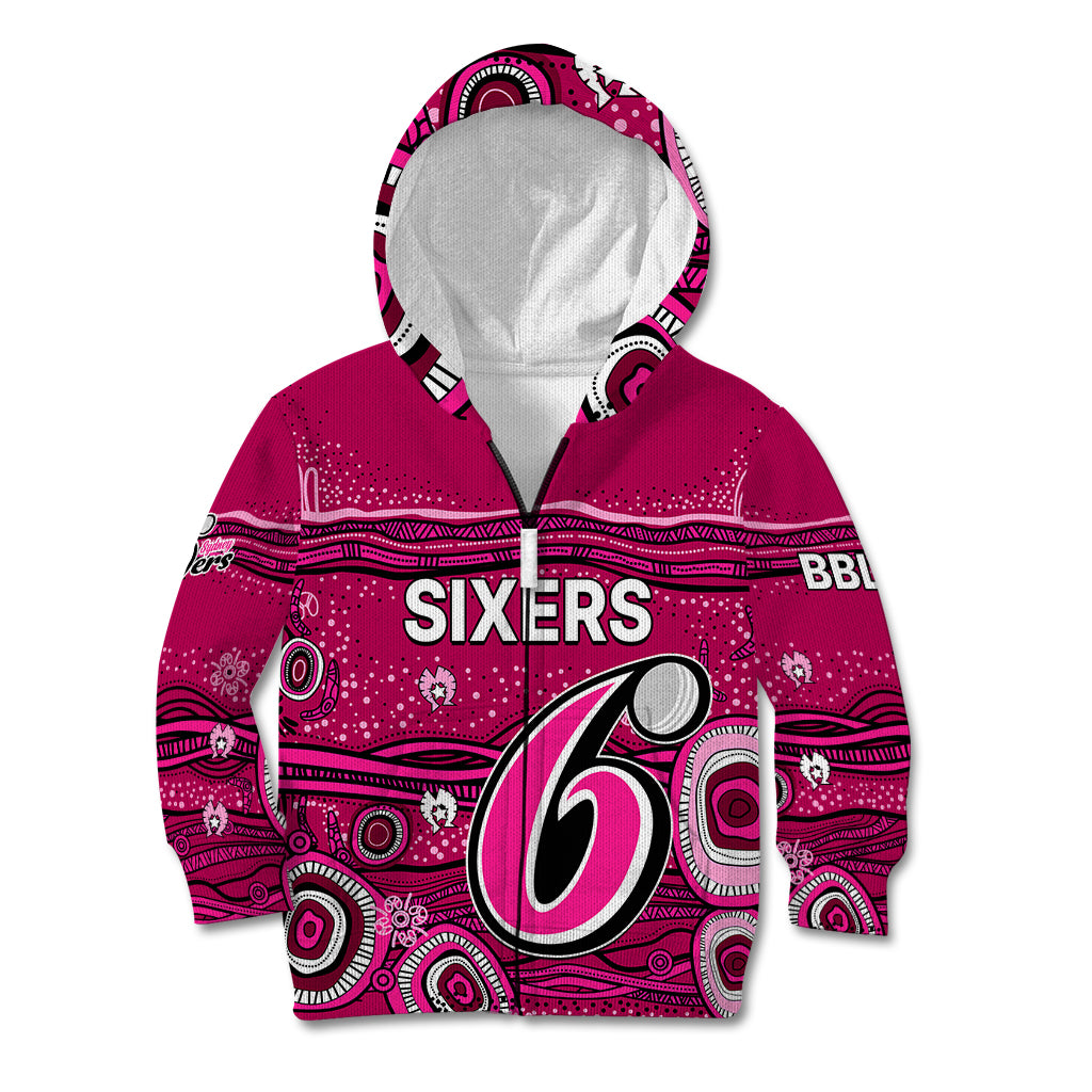 (Custom Text And Number) Australia Sixers Cricket Kid Hoodie Indigenous 2023 - Vibe Hoodie Shop