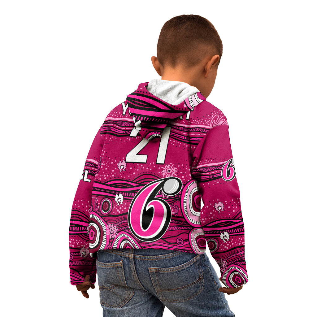 (Custom Text And Number) Australia Sixers Cricket Kid Hoodie Indigenous 2023 - Vibe Hoodie Shop