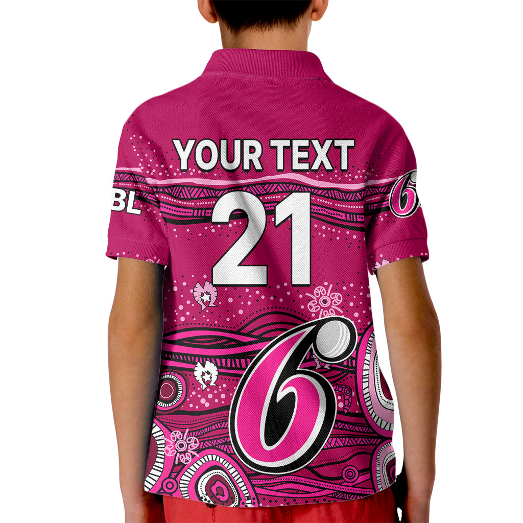 (Custom Text And Number) Australia Sixers Cricket Kid Polo Shirt Indigenous 2023 - Vibe Hoodie Shop