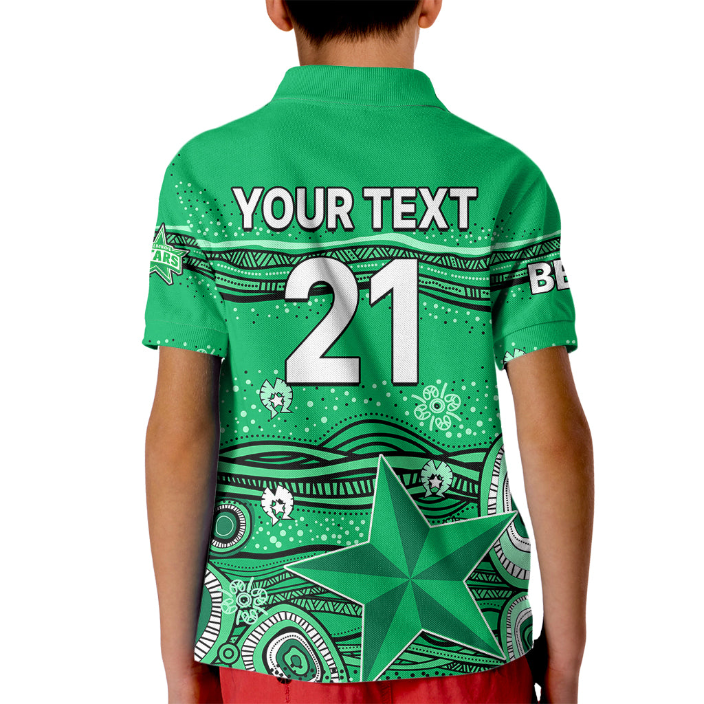 (Custom Text And Number) Australia Stars Cricket Kid Polo Shirt Indigenous 2023 - Vibe Hoodie Shop