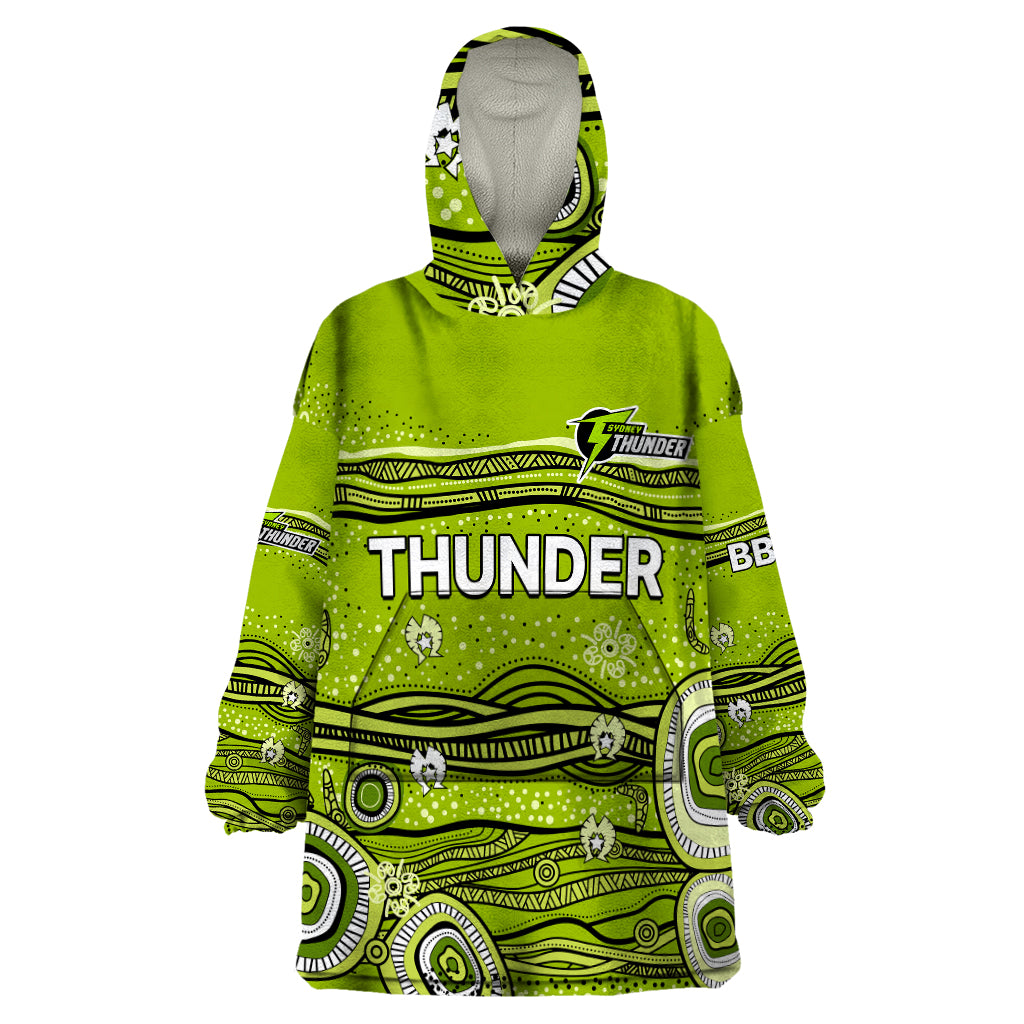 Australia Thunder Cricket Wearable Blanket Hoodie Indigenous 2023 - Vibe Hoodie Shop