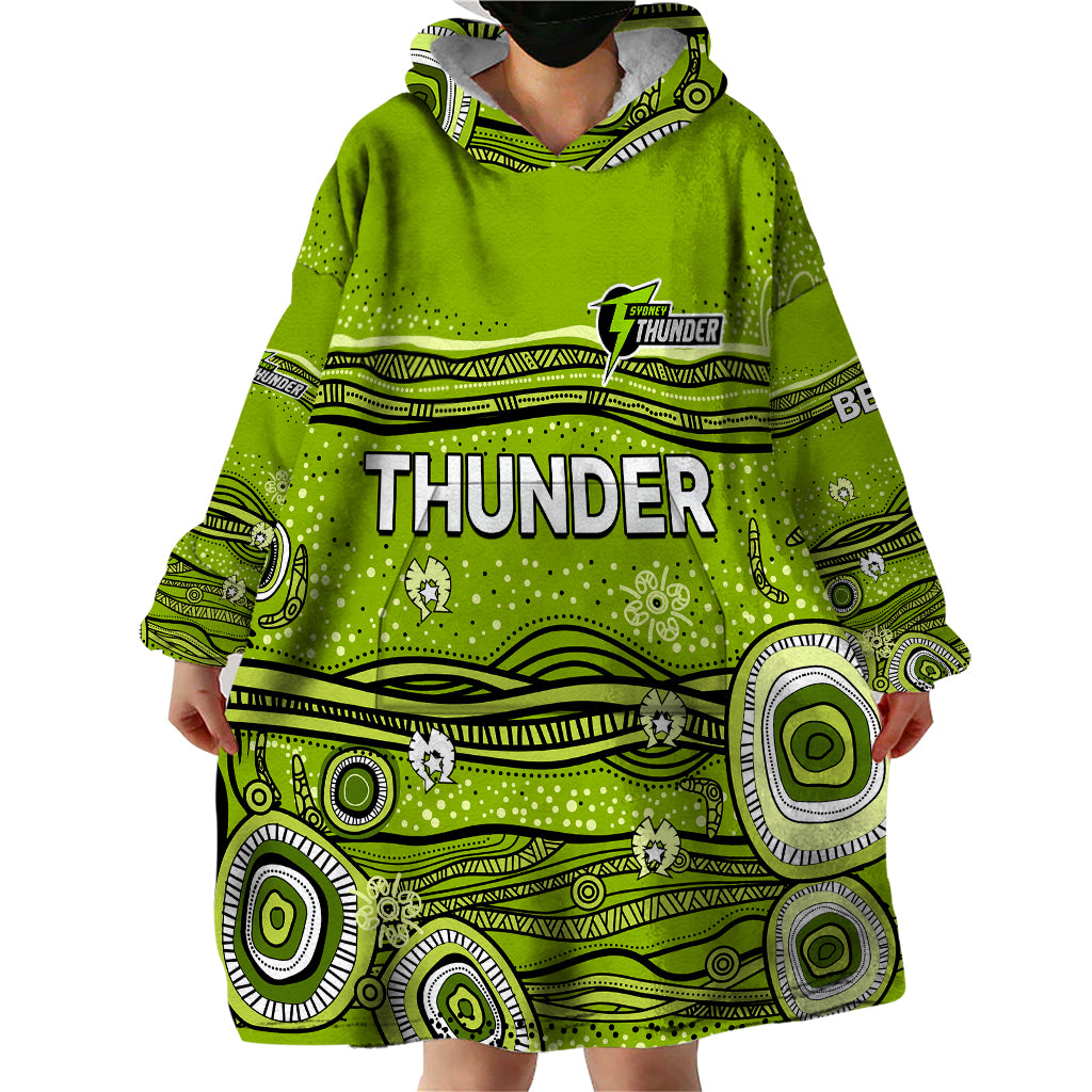 Australia Thunder Cricket Wearable Blanket Hoodie Indigenous 2023 - Vibe Hoodie Shop