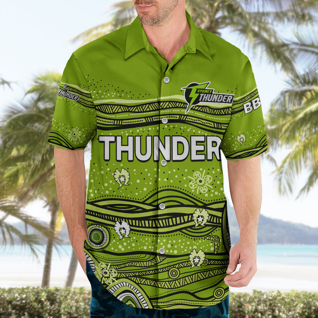 (Custom Text And Number) Australia Thunder Cricket Hawaiian Shirt Indigenous 2023 - Vibe Hoodie Shop
