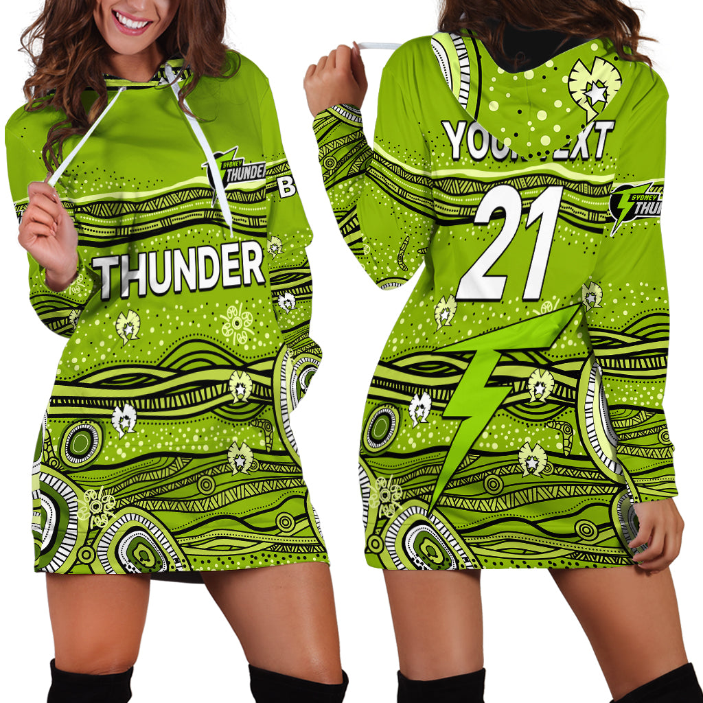 (Custom Text And Number) Australia Thunder Cricket Hoodie Dress Indigenous 2023 - Vibe Hoodie Shop