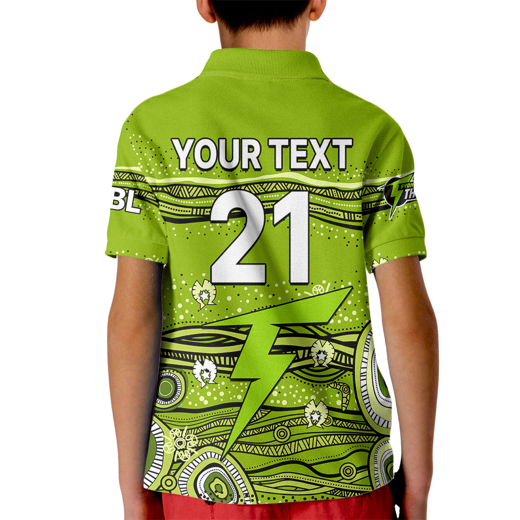 (Custom Text And Number) Australia Thunder Cricket Kid Polo Shirt Indigenous 2023 - Vibe Hoodie Shop