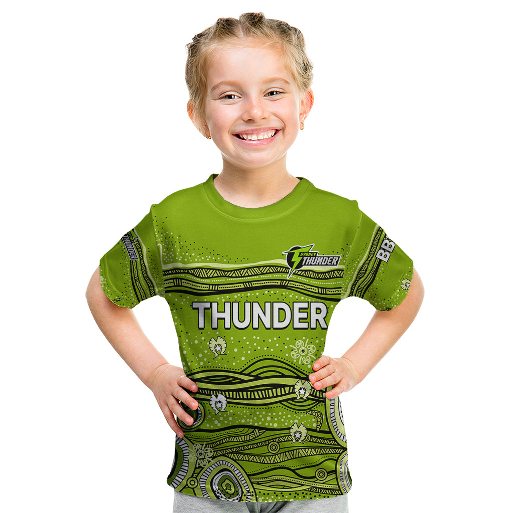 (Custom Text And Number) Australia Thunder Cricket Kid T Shirt Indigenous 2023 - Vibe Hoodie Shop