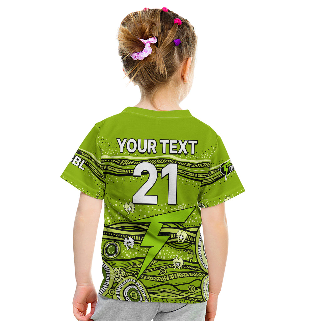 (Custom Text And Number) Australia Thunder Cricket Kid T Shirt Indigenous 2023 - Vibe Hoodie Shop