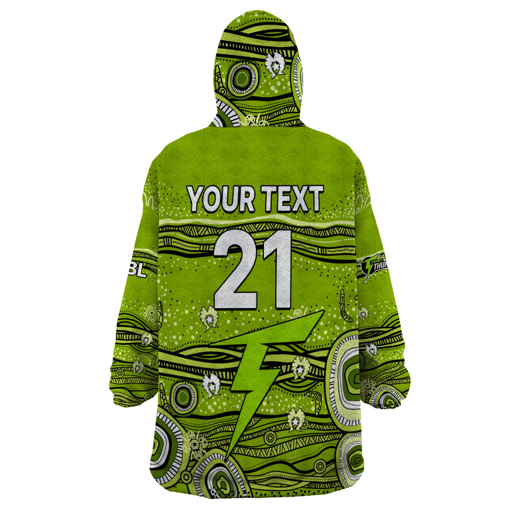 (Custom Text And Number) Australia Thunder Cricket Wearable Blanket Hoodie Indigenous 2023 - Vibe Hoodie Shop