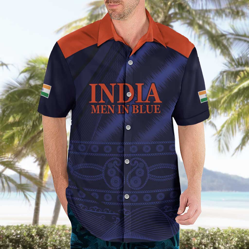 Custom India Cricket Hawaiian Shirt Go Men In Blue Sporty Version - Vibe Hoodie Shop