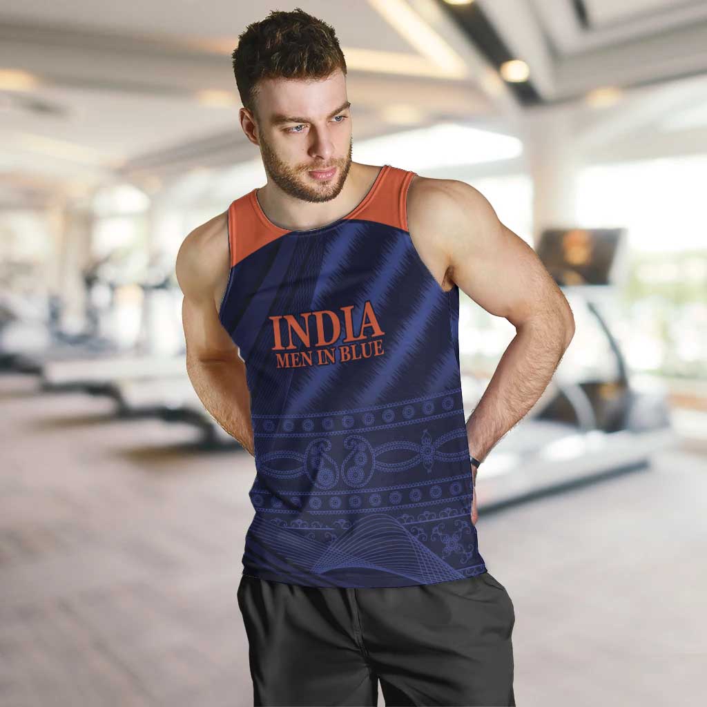 Custom India Cricket Men Tank Top Go Men In Blue Sporty Version - Vibe Hoodie Shop