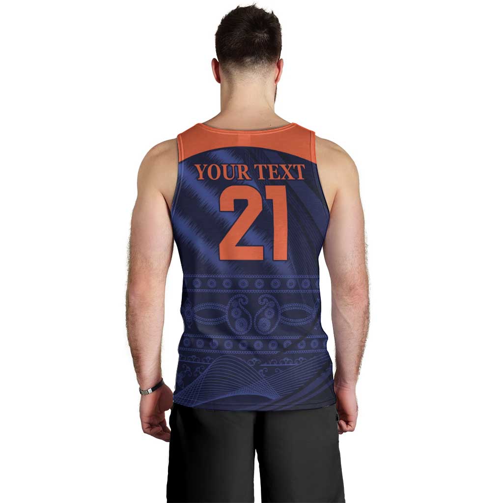 Custom India Cricket Men Tank Top Go Men In Blue Sporty Version - Vibe Hoodie Shop