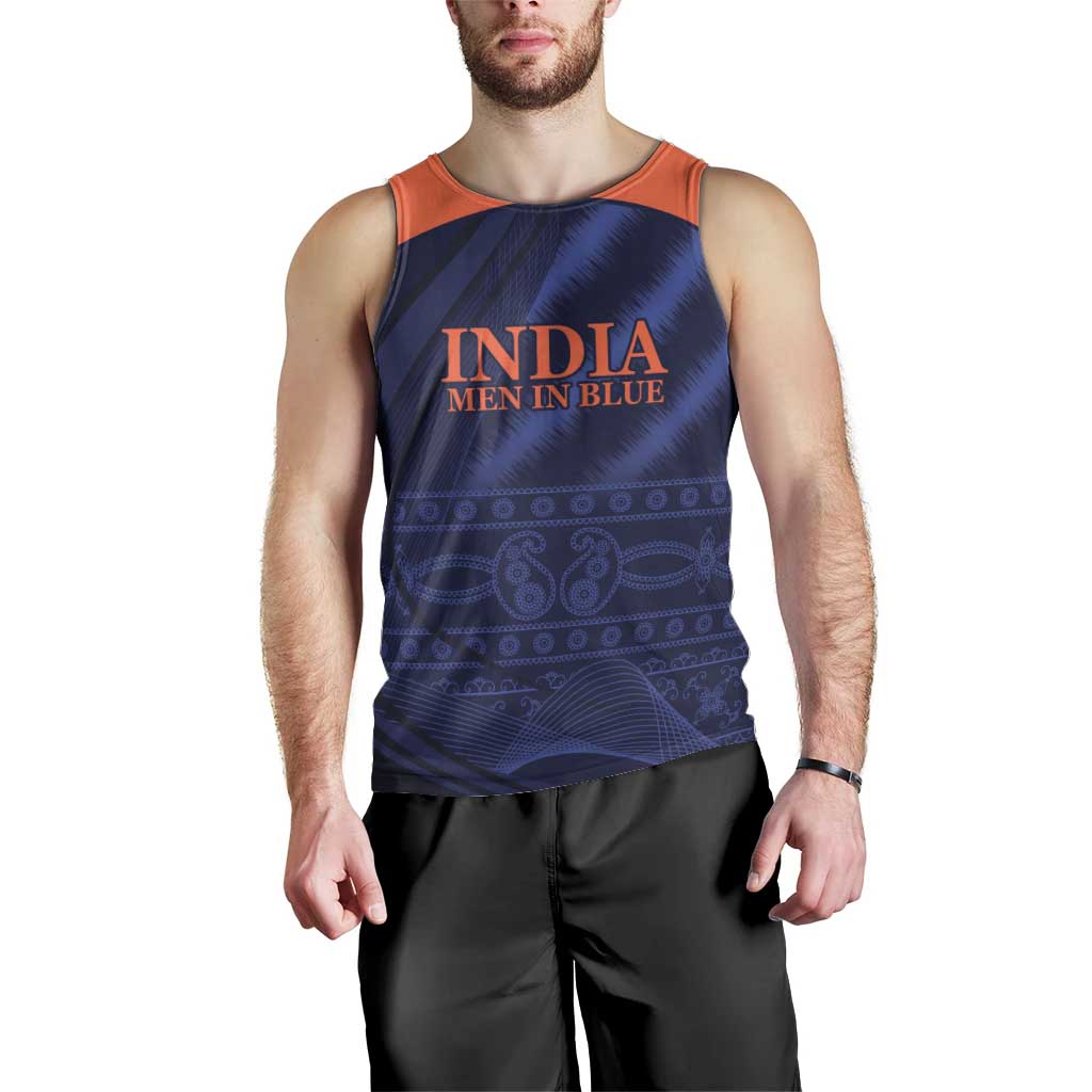Custom India Cricket Men Tank Top Go Men In Blue Sporty Version - Vibe Hoodie Shop