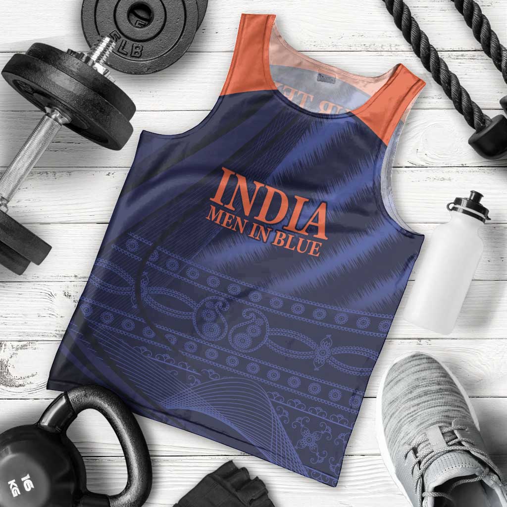 Custom India Cricket Men Tank Top Go Men In Blue Sporty Version - Vibe Hoodie Shop