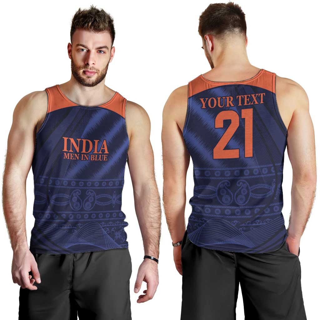 Custom India Cricket Men Tank Top Go Men In Blue Sporty Version - Vibe Hoodie Shop