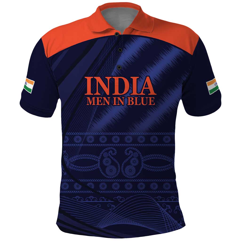 Custom India Cricket Polo Shirt Go Men In Blue Sporty Version LT9 - Vibe Hoodie Shop