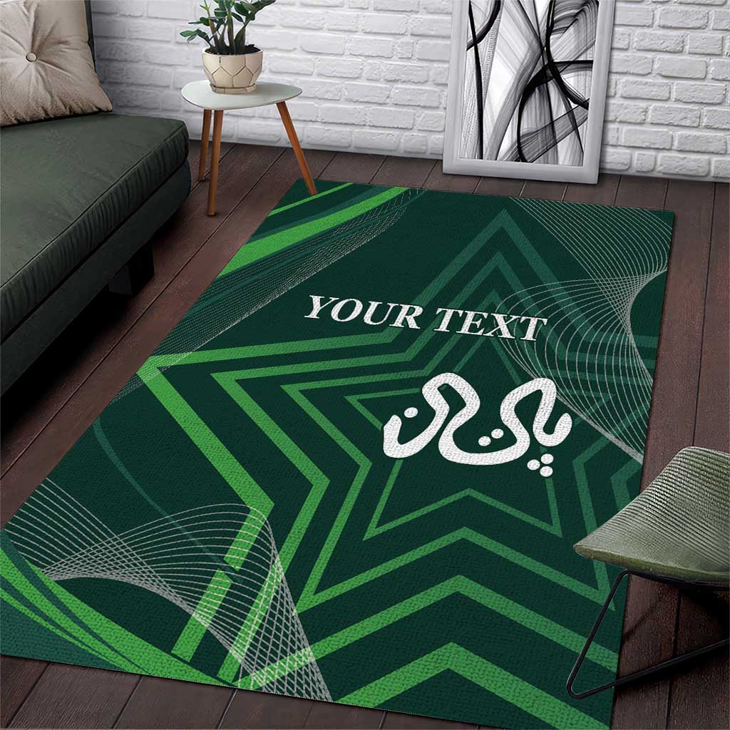 Custom Pakistan Cricket Area Rug Go Shaheens Sporty Version - Vibe Hoodie Shop