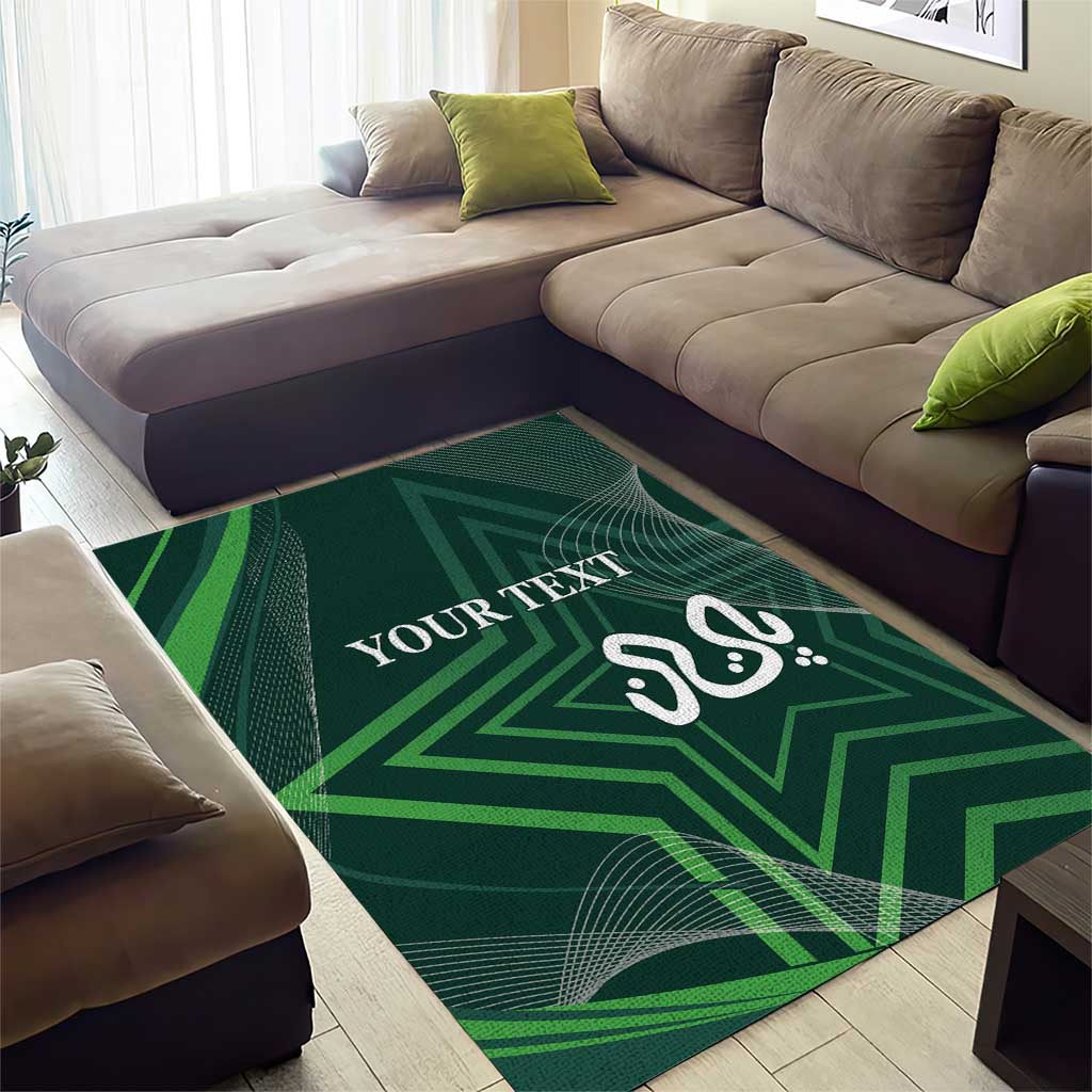 Custom Pakistan Cricket Area Rug Go Shaheens Sporty Version - Vibe Hoodie Shop