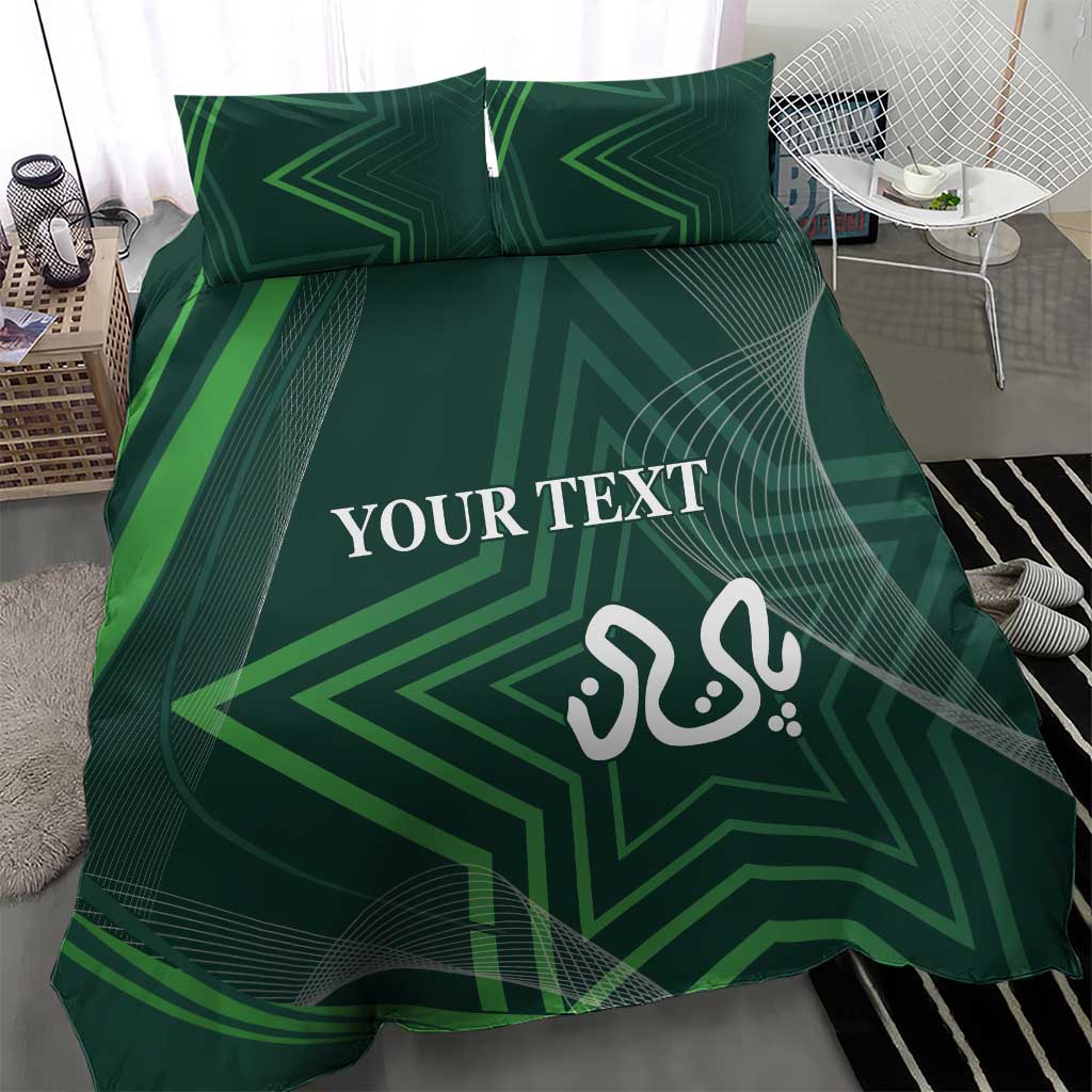 Custom Pakistan Cricket Bedding Set Go Shaheens Sporty Version - Vibe Hoodie Shop