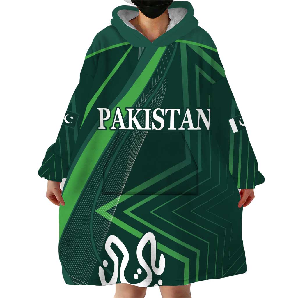 Custom Pakistan Cricket Wearable Blanket Hoodie Go Shaheens Sporty Version - Vibe Hoodie Shop