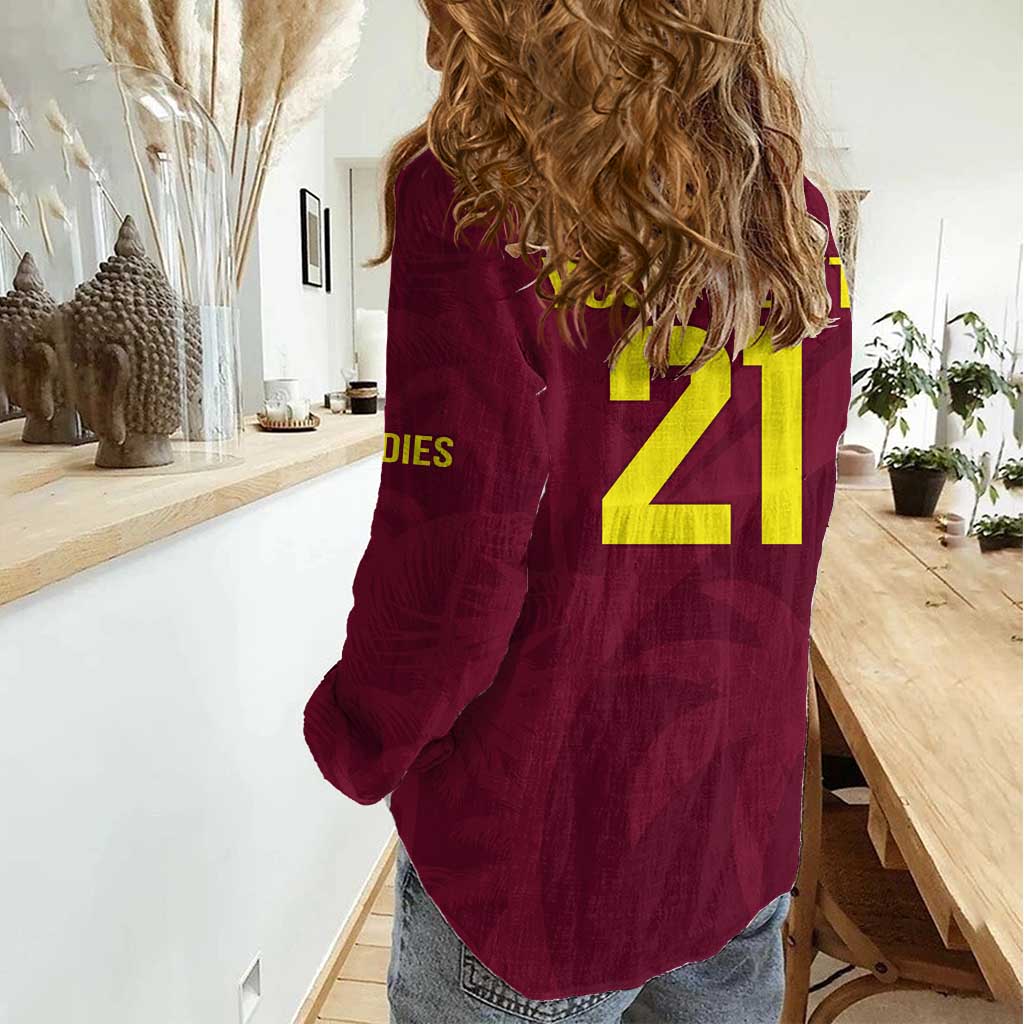 Custom West Indies Cricket Women Casual Shirt Go Windies Sporty Version - Vibe Hoodie Shop