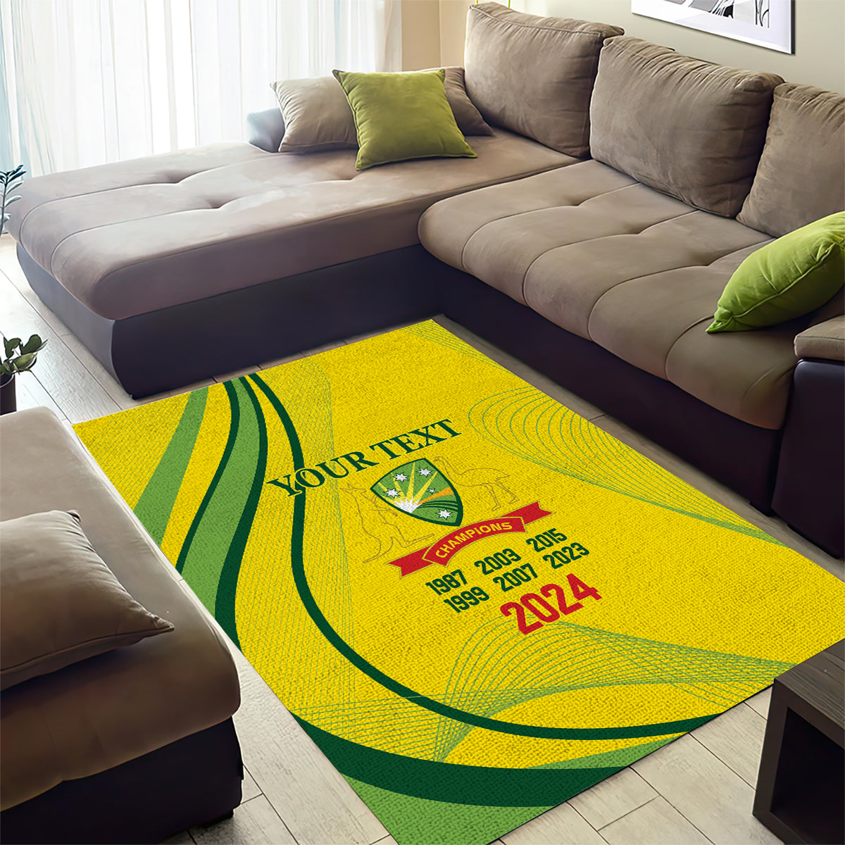 Australia Cricket World Cup 2024 Area Rug Aussie Make Champions - Vibe Hoodie Shop