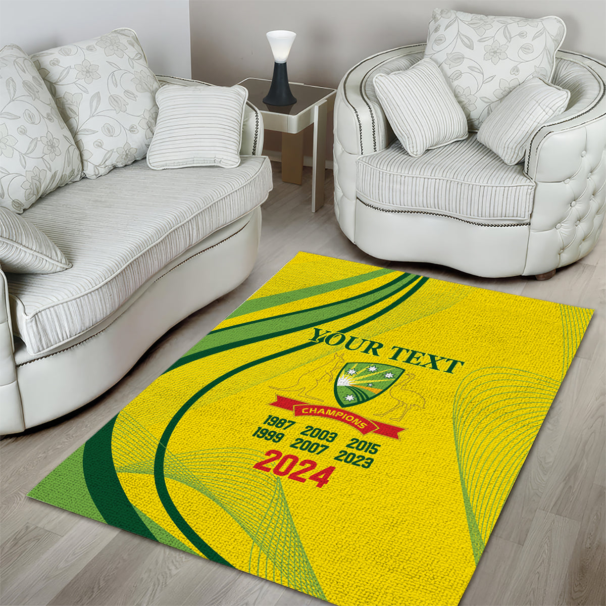 Australia Cricket World Cup 2024 Area Rug Aussie Make Champions - Vibe Hoodie Shop