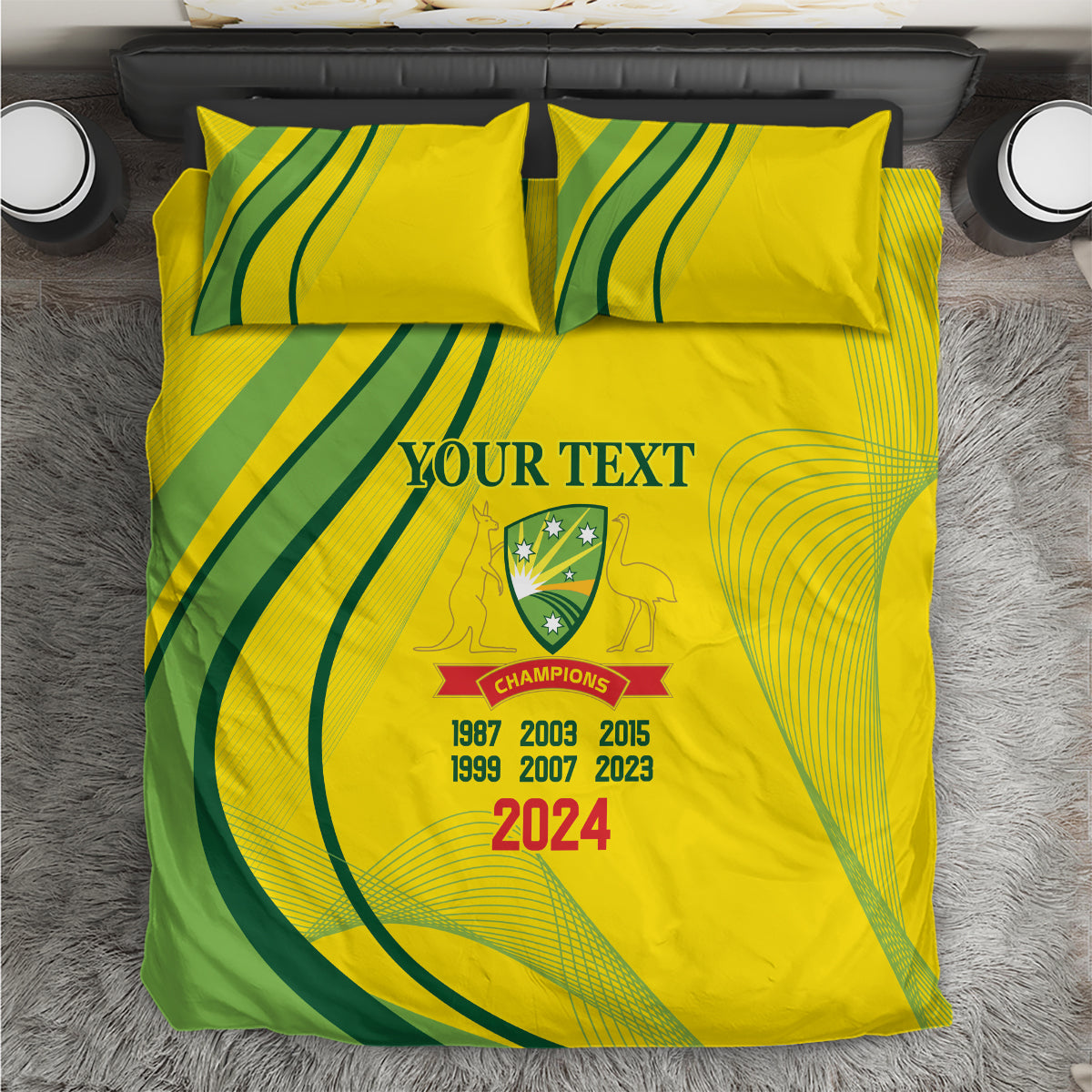 Australia Cricket World Cup 2024 Bedding Set Aussie Make Champions - Vibe Hoodie Shop