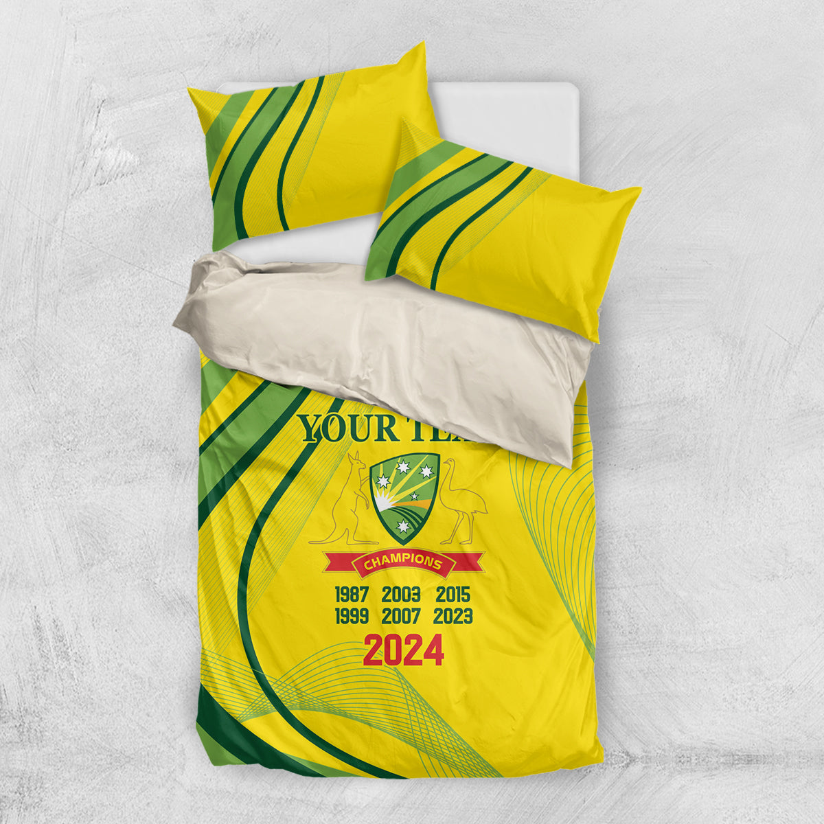 Australia Cricket World Cup 2024 Bedding Set Aussie Make Champions - Vibe Hoodie Shop