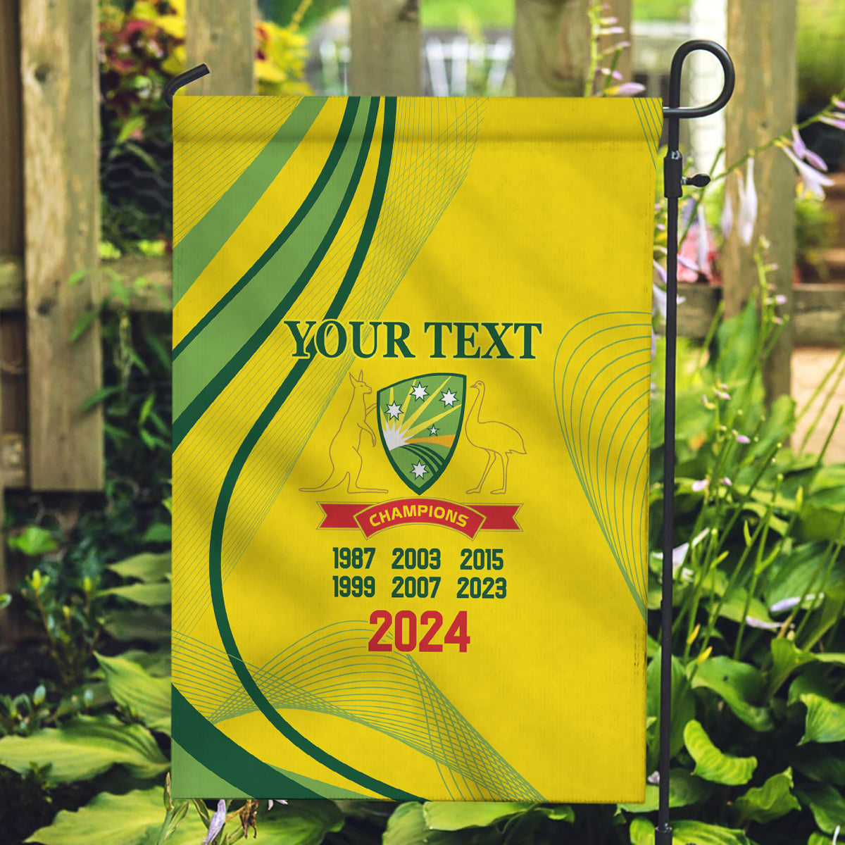 Australia Cricket World Cup 2024 Garden Flag Aussie Make Champions - Vibe Hoodie Shop