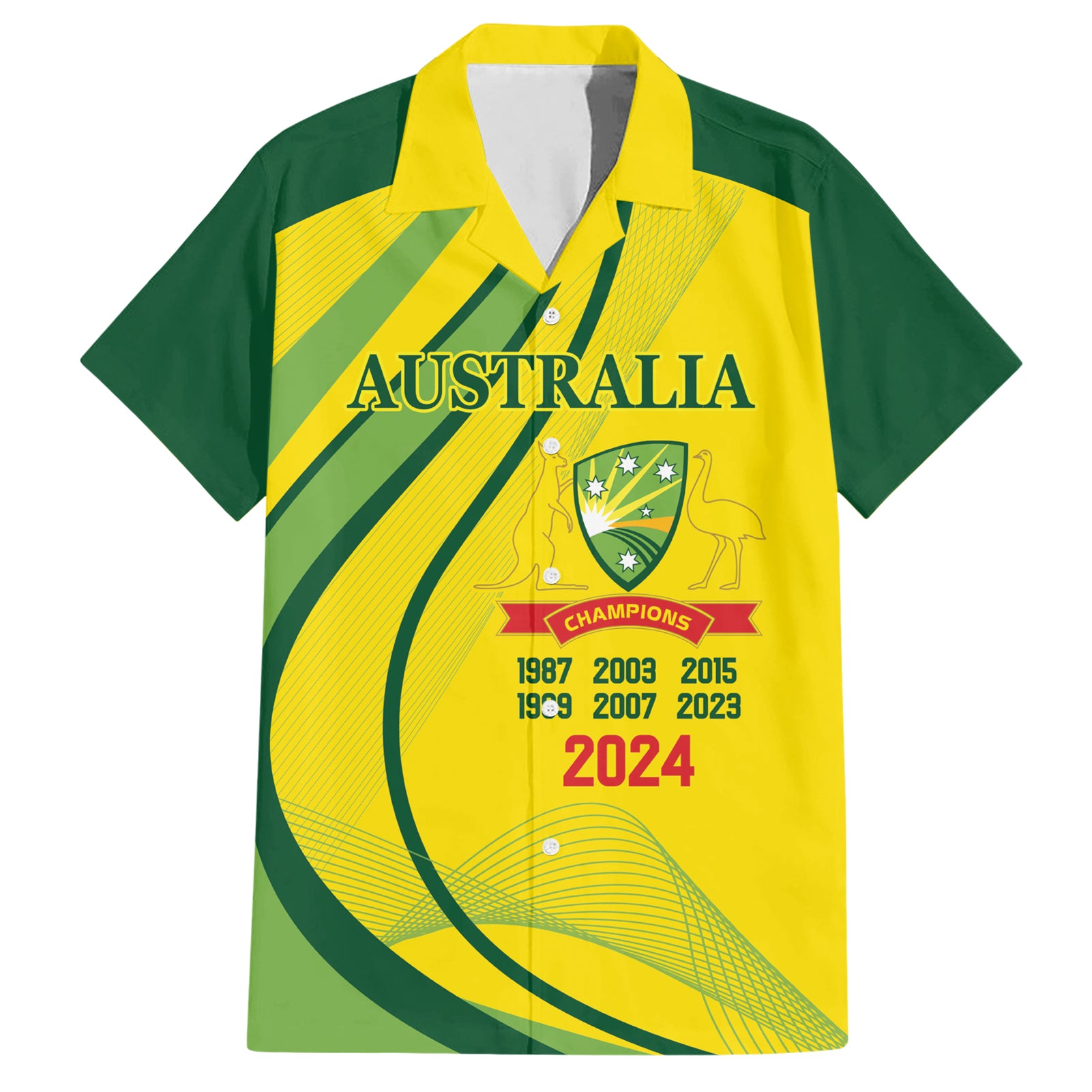 Australia Cricket World Cup 2024 Hawaiian Shirt Aussie Make Champions - Vibe Hoodie Shop
