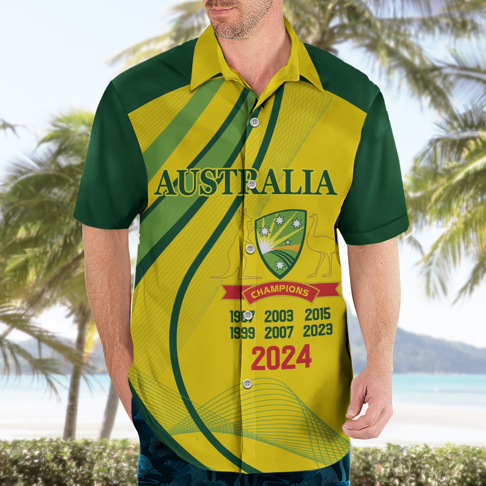 Australia Cricket World Cup 2024 Hawaiian Shirt Aussie Make Champions - Vibe Hoodie Shop