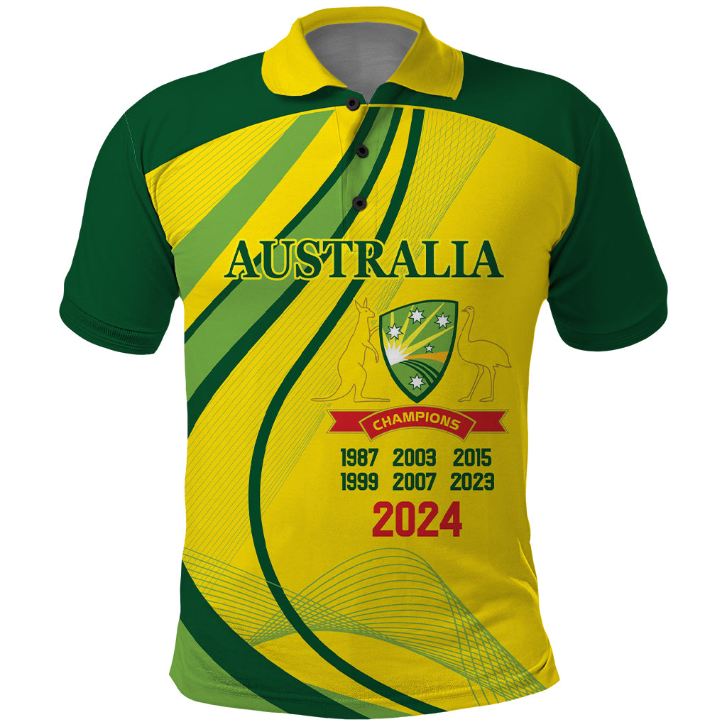 Australia Cricket World Cup 2024 Polo Shirt Aussie Make Champions LT9 - Vibe Hoodie Shop